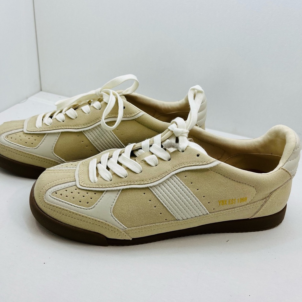 Yellow Box Nutria Beige and Cream Sneakers
